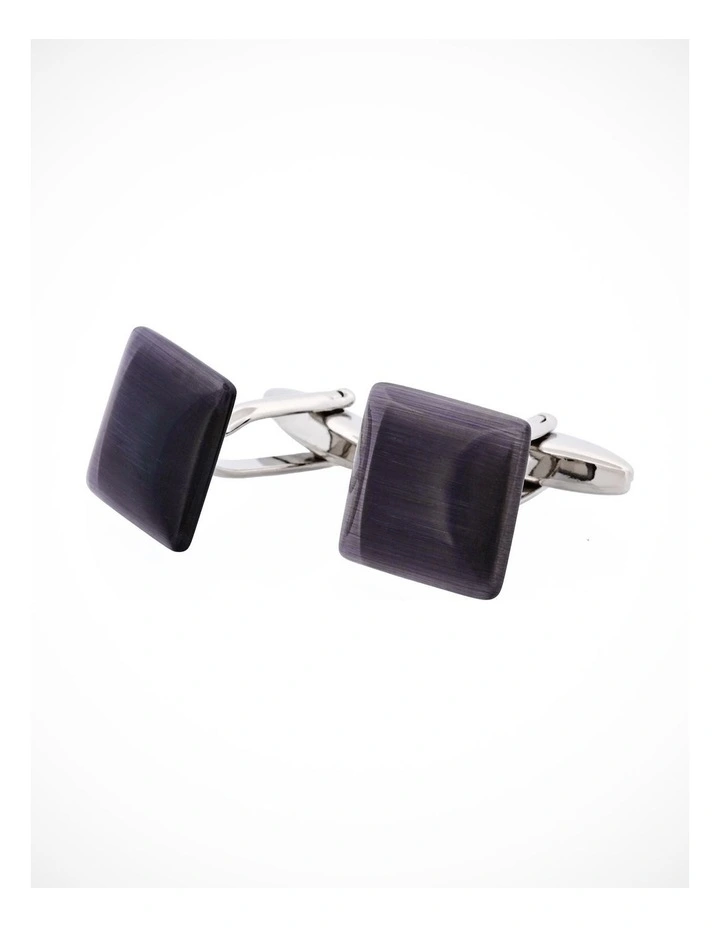 Black Square Cats Eye Cufflinks image 3