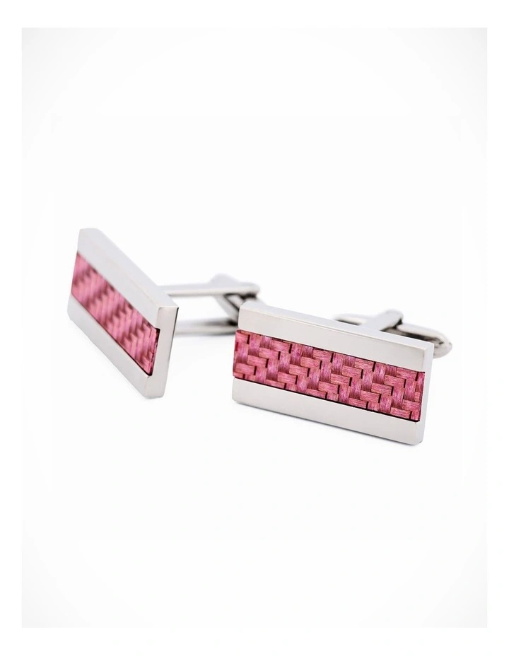 Stainless Steel Pink Fibreglass Cufflinks image 3