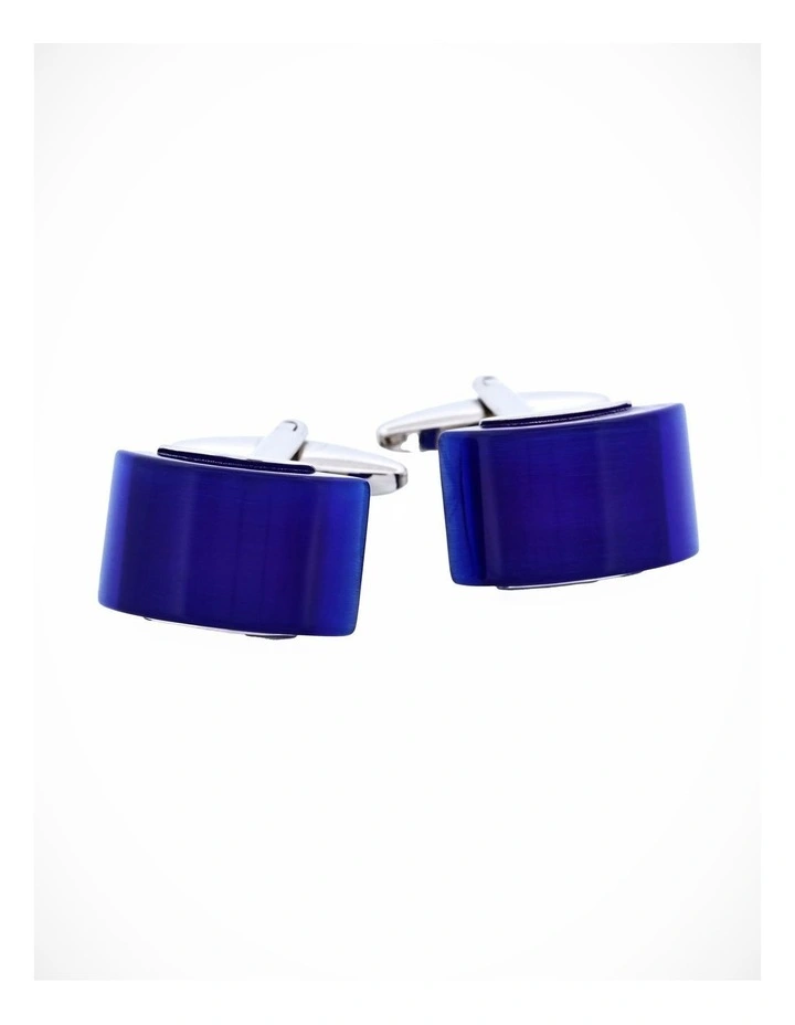 Dark Blue Cat's Eye Cufflinks image 2