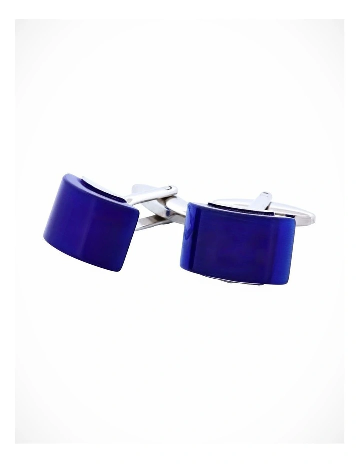 Dark Blue Cat's Eye Cufflinks image 3