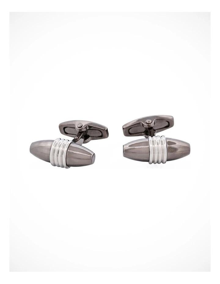 Gun Metal & Rhodium Plated Cufflinks image 3