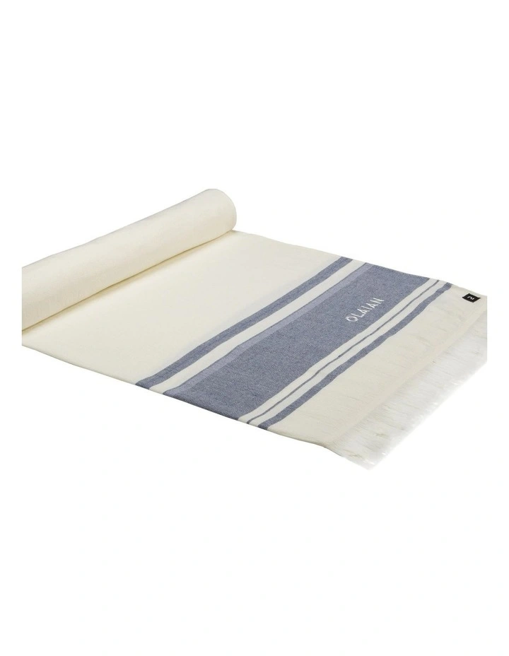 Decathlon | Towel FOUTA 170 x 100 cm Avorio Navy image 2