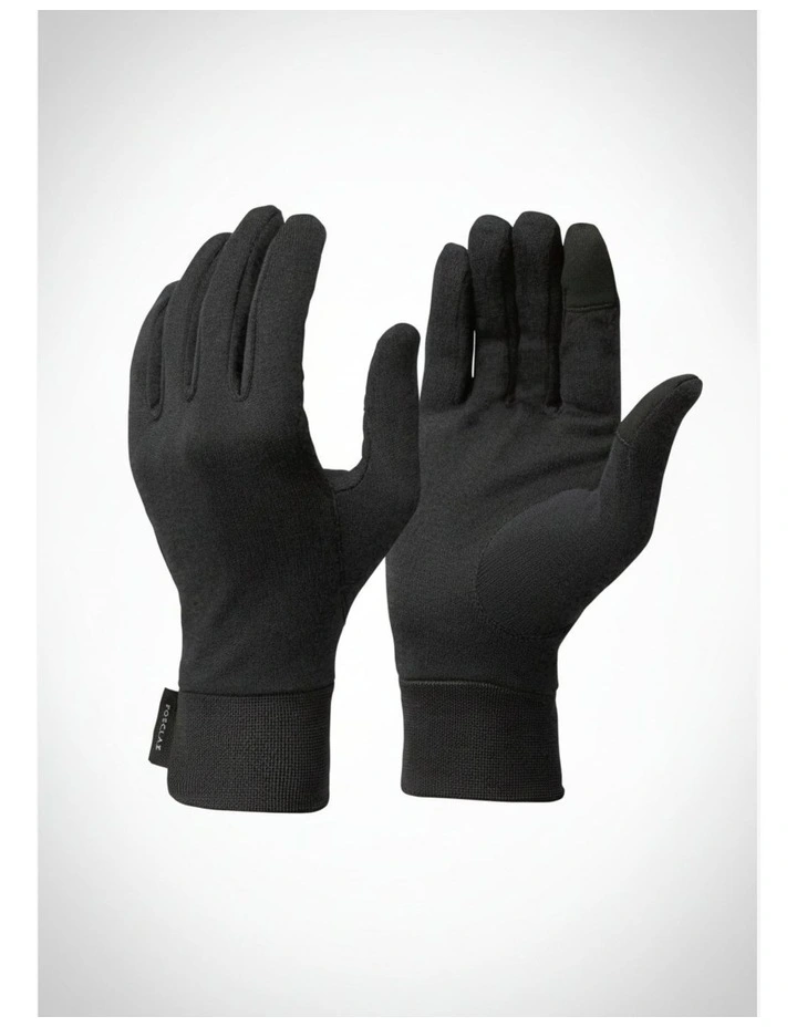 Decathlon | Adult Mountain Trekking 100% Silk Liner Gloves Trek 500 - black image 1