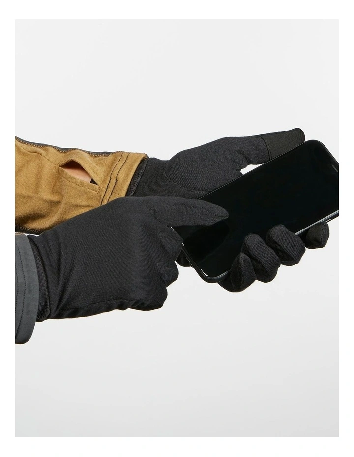 Decathlon | Adult Mountain Trekking 100% Silk Liner Gloves Trek 500 - black image 3