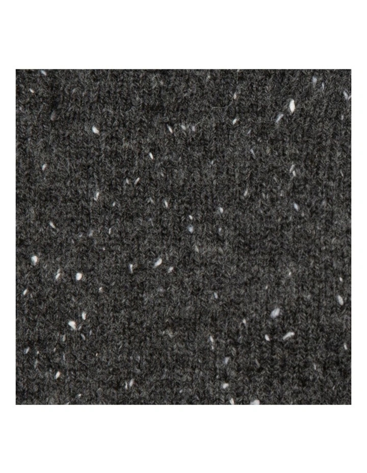 Dents Mens Fingerless Wool Blend Knitted Gloves w/ Marl Yarn in Charcoal image 4