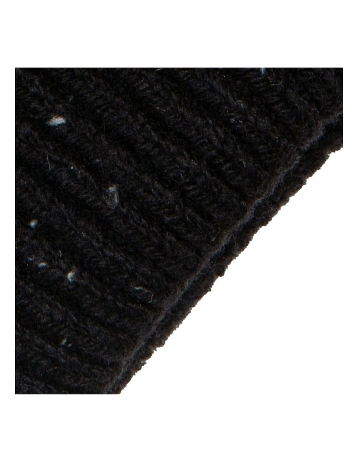 Dents Mens Fingerless Wool Blend Knitted Gloves w/ Marl Yarn in Black image 3
