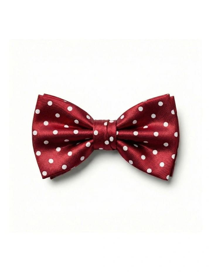 Formalaties Luxury Satin Polka Dot Bow Tie in Red/White image 1