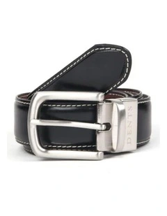 Dents Mens Reversible Lined Leather Belt in Gift Box in Black/Brown - S