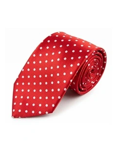 Formalaties Polka Dot 8cm Mens Satin Tie in Red/White