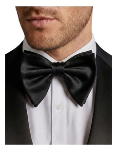 Formalaties Luxury Butterfly Jumbo Oversized Satin Bow Tie in Black