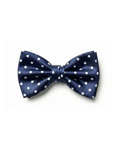 Formalaties Luxury Satin Polka Dot Bow Tie in Navy/White