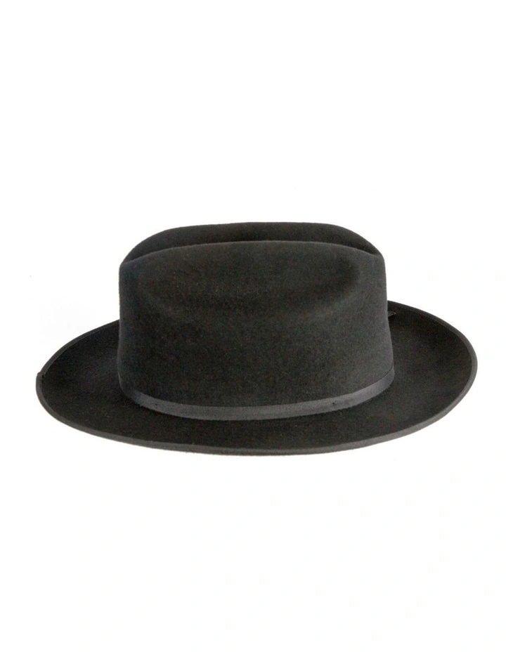 Max Alexander Black Heritage Western Fedora  Structured Wool Felt M191B image 2