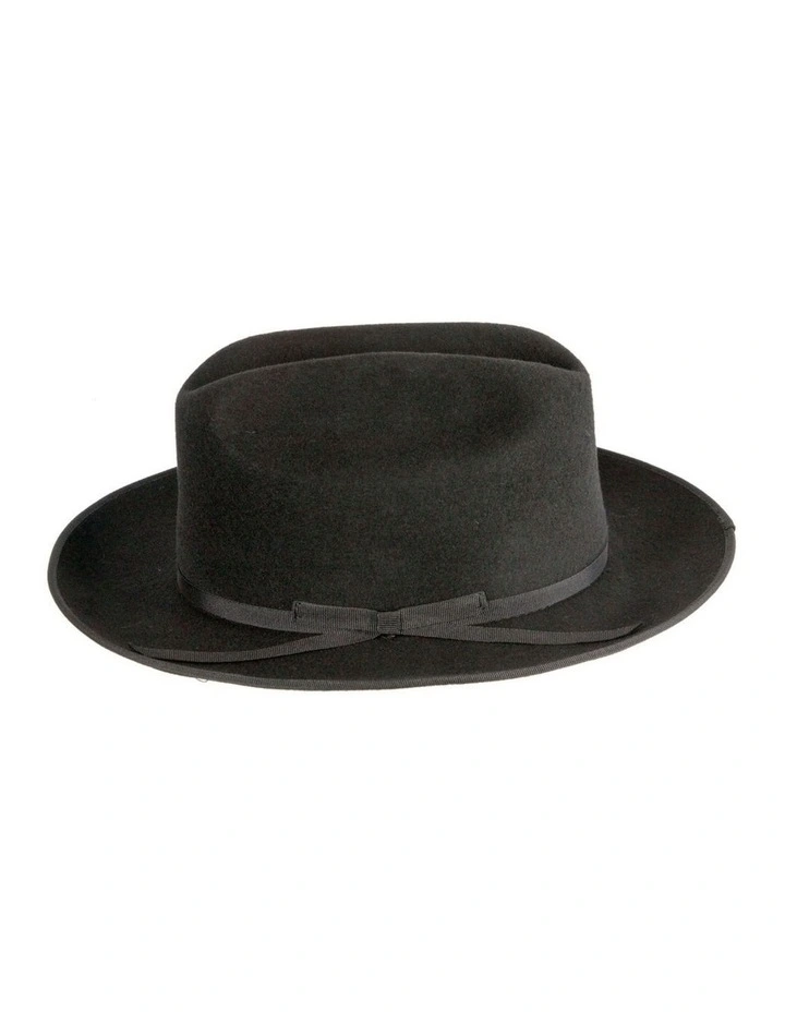 Max Alexander Black Heritage Western Fedora  Structured Wool Felt M191B image 3