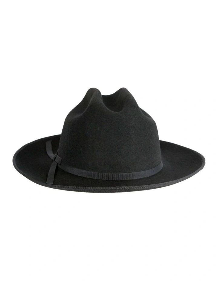 Max Alexander Black Heritage Western Fedora  Structured Wool Felt M191B image 6