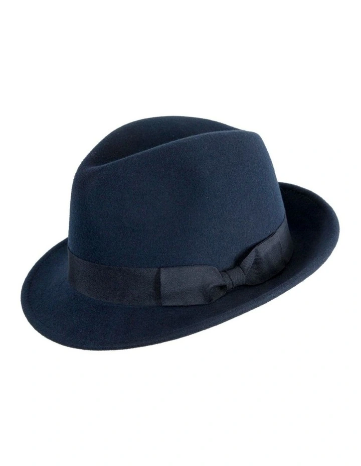 Navy Fedora Felt Blues Brothers Homburg Hat M105N image 1