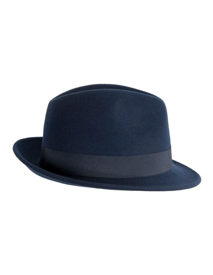 Navy Fedora Felt Blues Brothers Homburg Hat M105N image 2