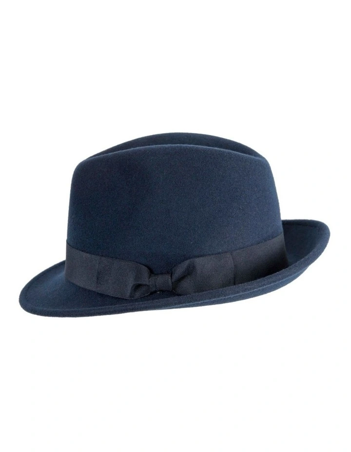 Navy Fedora Felt Blues Brothers Homburg Hat M105N image 3