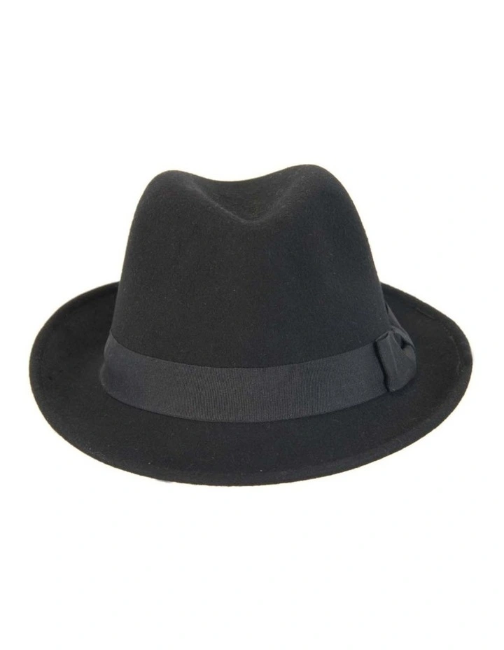 Black Fedora Felt Blues Brothers Homburg Hat M105 image 1