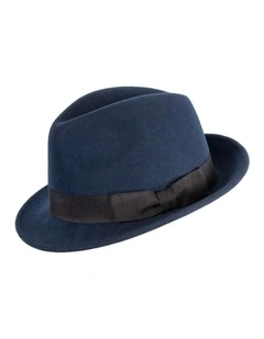 Navy & Black Fedora Felt Blues Brothers Homburg Hat M105NB