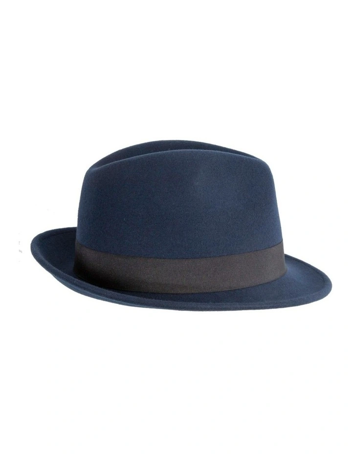 Navy & Black Fedora Felt Blues Brothers Homburg Hat M105NB image 2