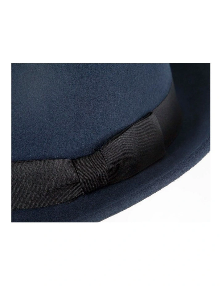 Navy & Black Fedora Felt Blues Brothers Homburg Hat M105NB image 4