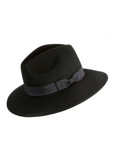 Black Max Alexander Flat Brim Fedora M192B