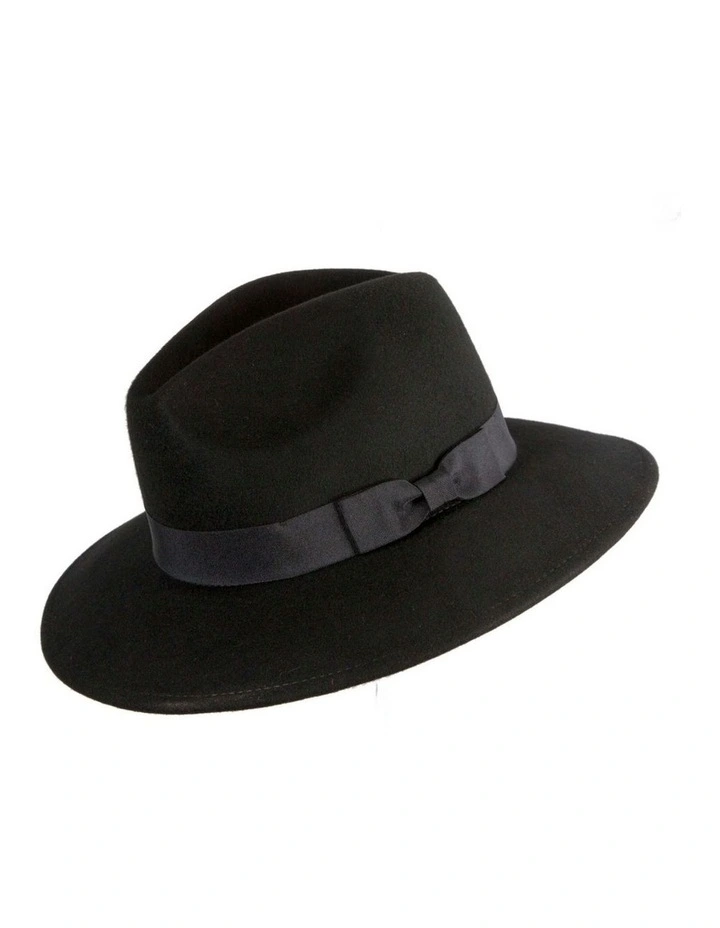 Black Max Alexander Flat Brim Fedora M192B image 1