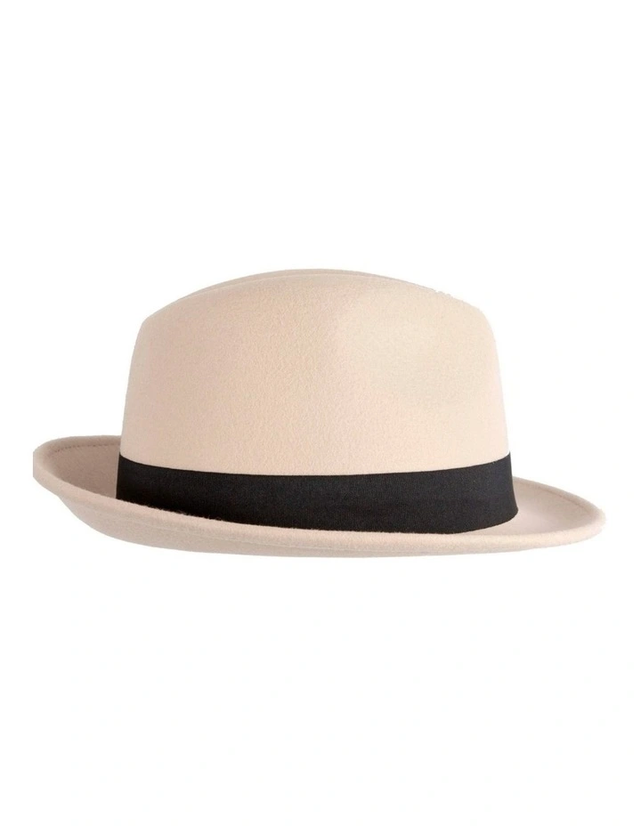 Beige & Black Fedora Felt Blues Brothers Homburg Hat M105BEB image 2