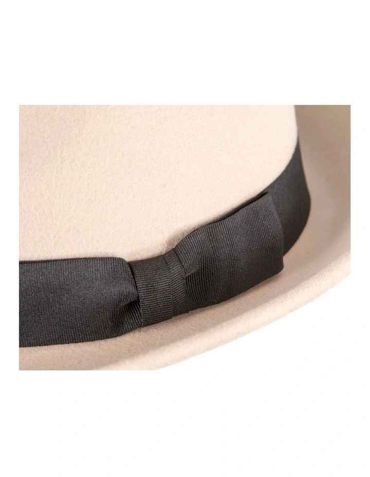 Beige & Black Fedora Felt Blues Brothers Homburg Hat M105BEB image 4