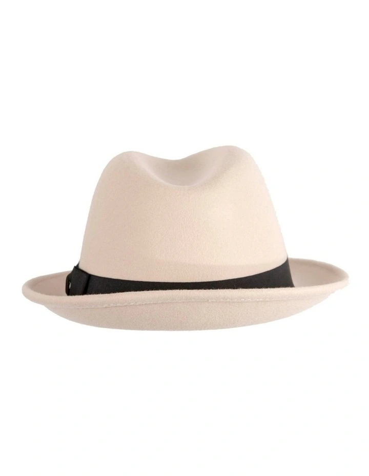 Beige & Black Fedora Felt Blues Brothers Homburg Hat M105BEB image 5