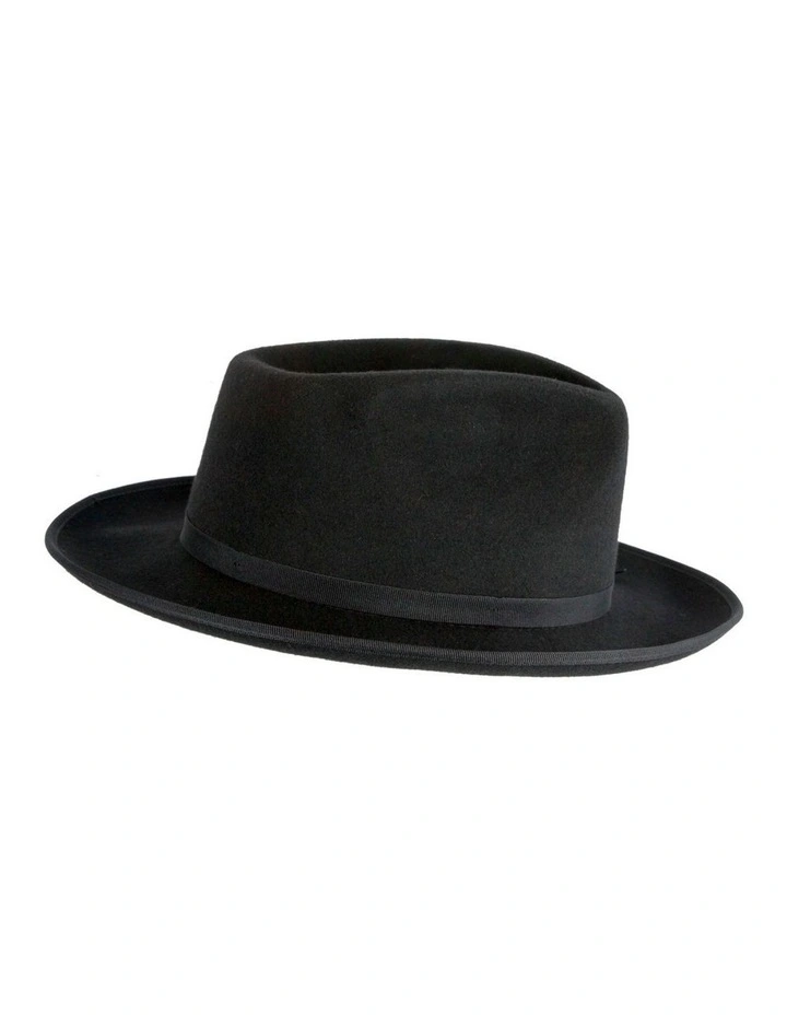 Max Alexander Black Heritage Fedora Structured Wool Felt M190B image 2