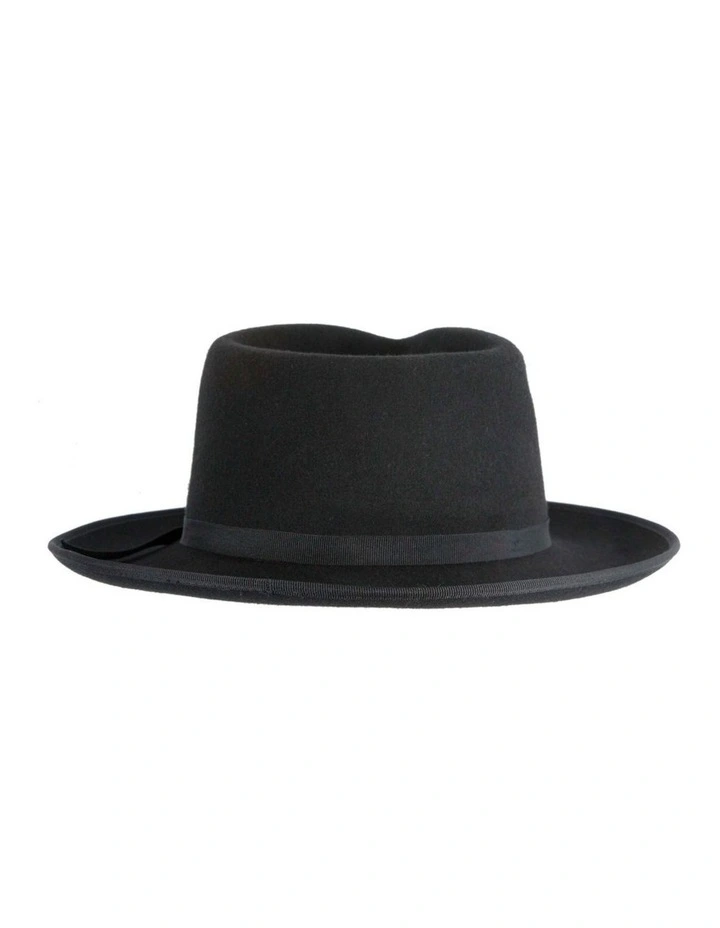 Max Alexander Black Heritage Fedora Structured Wool Felt M190B image 6