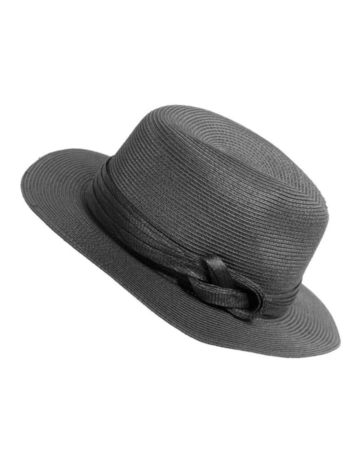 Soft black unisex braid fedora hat MA990B image 2