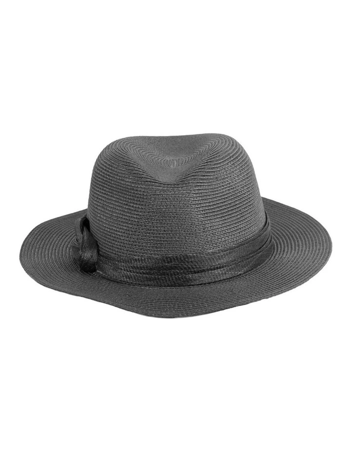 Soft black unisex braid fedora hat MA990B image 3