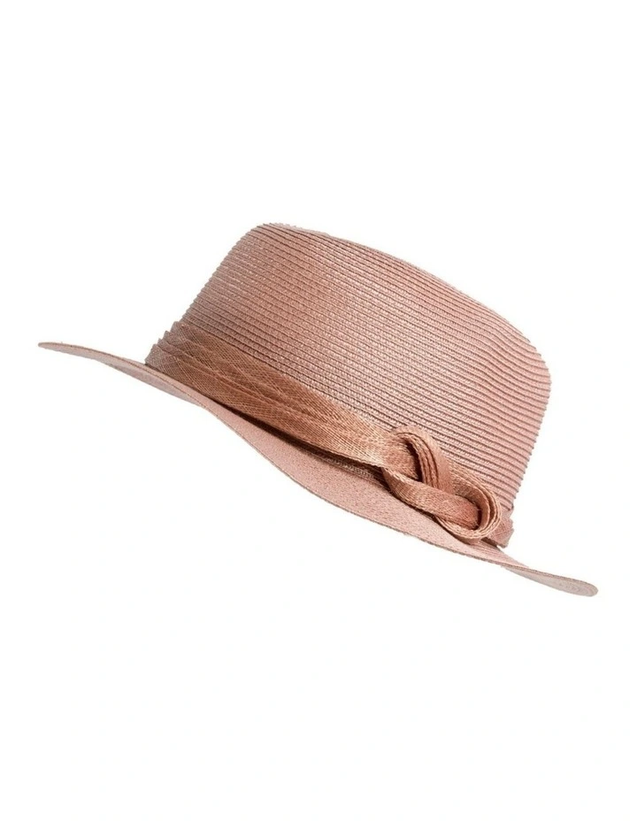 Soft taupe unisex braid fedora hat MA990TP image 2