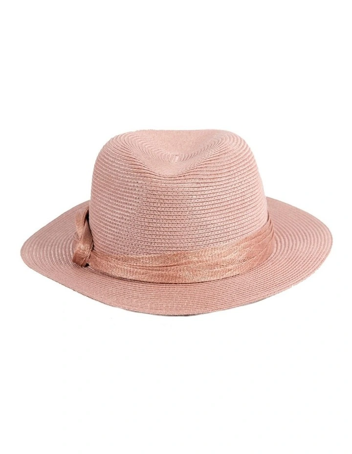 Soft taupe unisex braid fedora hat MA990TP image 3