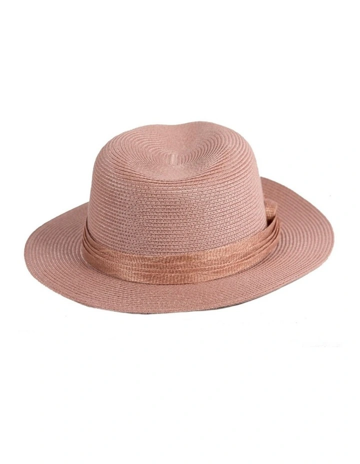 Soft taupe unisex braid fedora hat MA990TP image 5