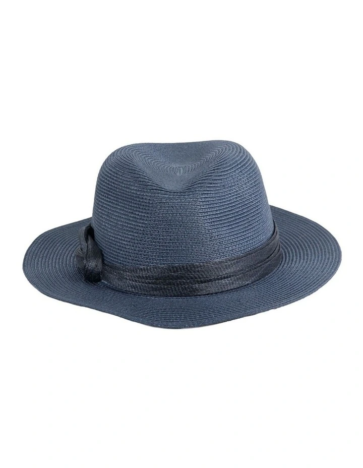 Soft navy unisex braid fedora hat MA990N image 3