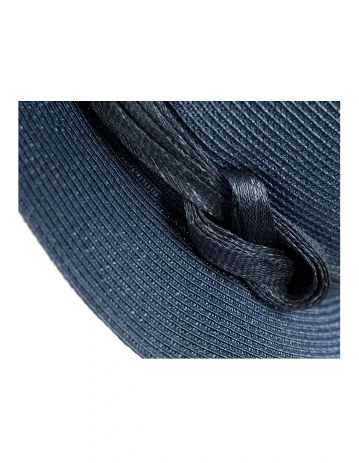 Soft navy unisex braid fedora hat MA990N image 4