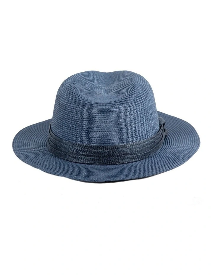 Soft navy unisex braid fedora hat MA990N image 5