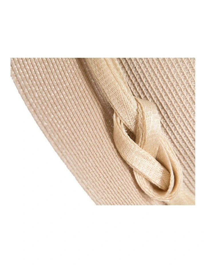 Soft beige unisex braid fedora hat MA990BE image 4