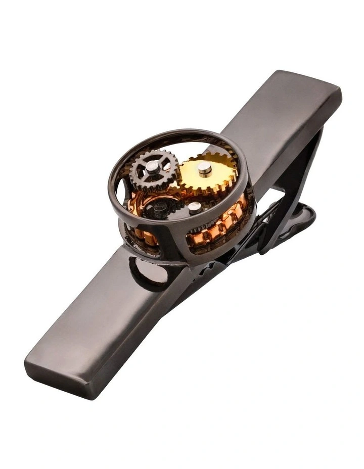 Gun Metal round watch movement Tie Bar image 5