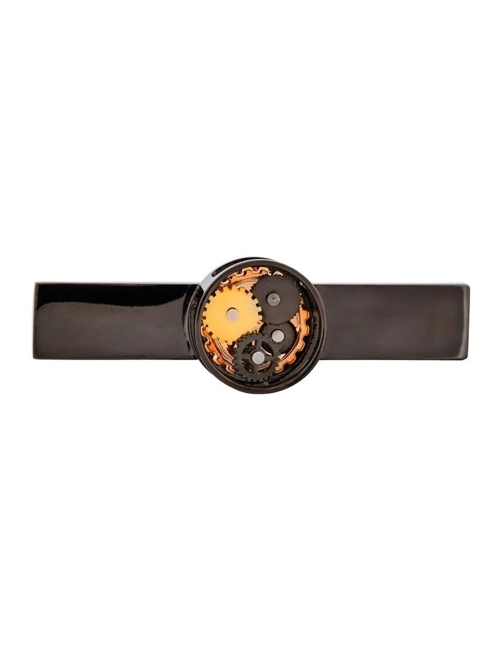 Gun Metal round watch movement Tie Bar image 6