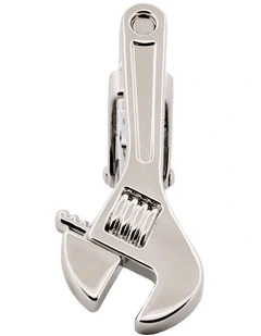 Imitation Rhodium Spanner Tie Bar