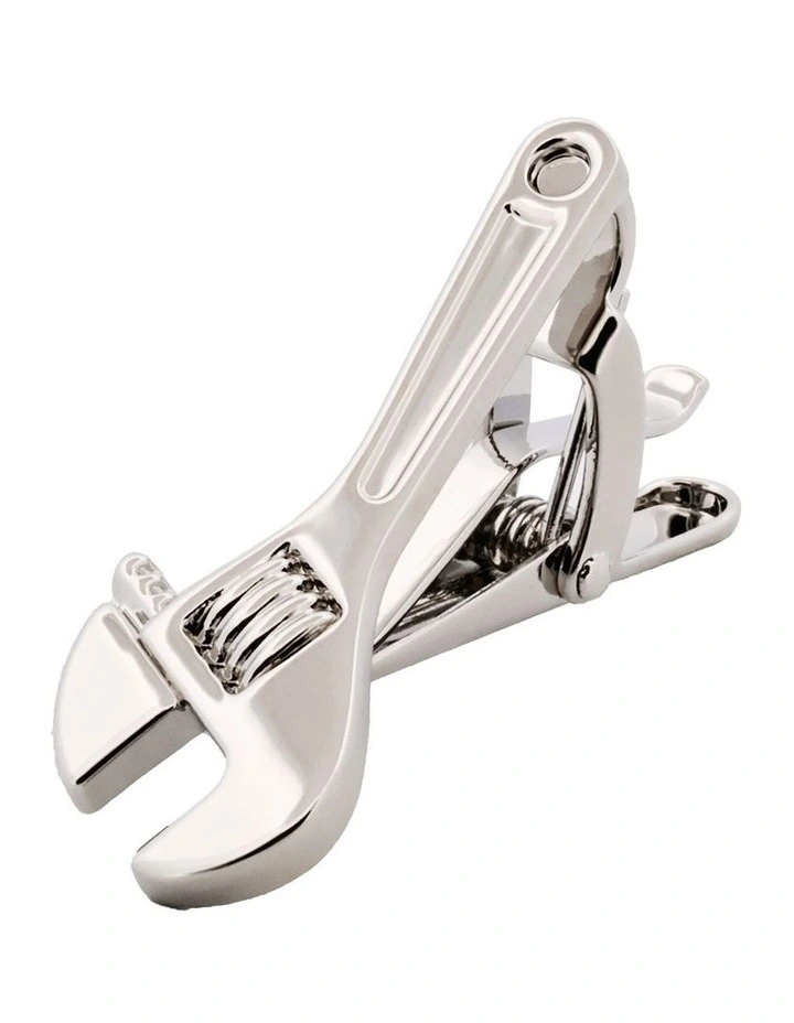 Imitation Rhodium Spanner Tie Bar image 4