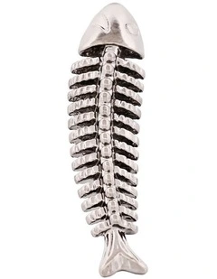 Gunmetal Fish Skeleton Tie Bar