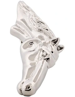 Imitation Rhodium Horse Head Tie Bar
