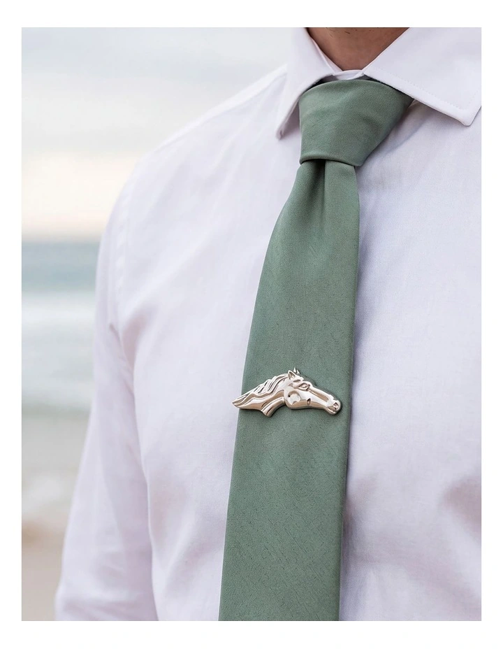 Imitation Rhodium Horse Head Tie Bar image 3