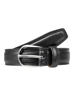 Dents Mens Heritage Leather Belt w/ Silver Buckle & Gift Box in Black (Made in Britain)