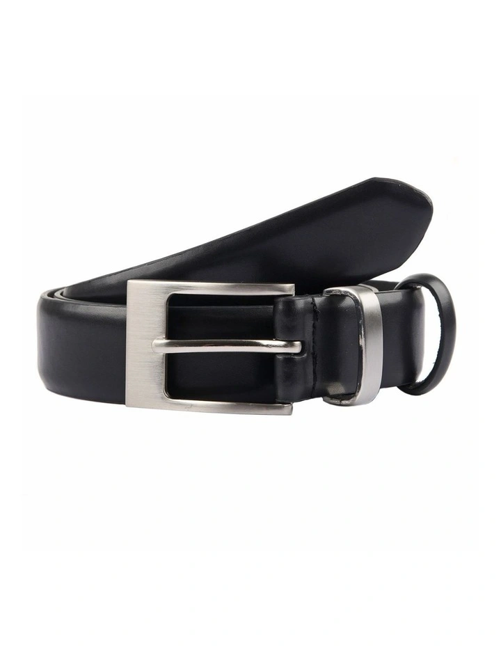 Double Keeper Leather Dress Belt in Black image 1